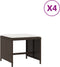vidaXL - Tuinkrukken - 4 - st - met - kussens - 41x41x36 - cm - poly - rattan - bruin