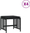 vidaXL - Tuinkrukken - 4 - st - met - kussens - 41x41x36 - cm - poly - rattan - zwart