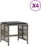 vidaXL - Tuinkrukken - 4 - st - met - kussens - 41x41x36 - cm - poly - rattan - grijs