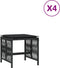 vidaXL - Tuinkrukken - 4 - st - met - kussens - 41x41x36 - cm - poly - rattan - zwart