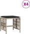 vidaXL - Tuinkrukken - 4 - st - met - kussens - 41x41x36 - cm - poly - rattan - lichtgrijs
