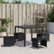 vidaXL - Tuinkrukken - 4 - st - met - kussens - 41x41x36 - cm - poly - rattan - zwart