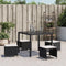 vidaXL - Tuinkrukken - 4 - st - met - kussens - 41x41x36 - cm - poly - rattan - zwart