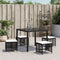 vidaXL - Tuinkrukken - 4 - st - met - kussens - 41x41x36 - cm - poly - rattan - zwart