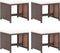 vidaXL - Tuinkrukken - 4 - st - met - kussens - poly - rattan - bruin