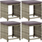 vidaXL - Tuinkrukken - 4 - st - met - kussens - poly - rattan - grijs