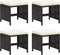 vidaXL - Tuinkrukken - 4 - st - met - kussens - poly - rattan - zwart
