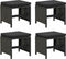 vidaXL - Tuinkrukken - 4 - st - met - kussens - poly - rattan - zwart