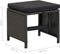 vidaXL - Tuinkrukken - 4 - st - met - kussens - poly - rattan - zwart