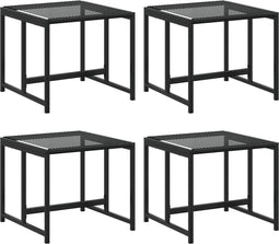 vidaXL - Tuinkrukken - 4 - st - poly - rattan - zwart