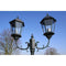 vidaXL Tuinlantaarn met 2 armen 230 cm aluminium donkergroen/zwart