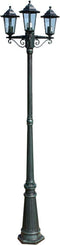 vidaXL - Tuinlantaarn - met - 3 - armen - 215 - cm - aluminium - donkergroen/zwart