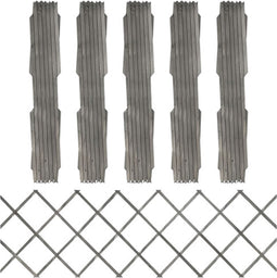 vidaXL - Tuinlatwerken - 5 - st - 180x60 - cm - massief - vurenhout - grijs