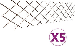 vidaXL - Tuinlatwerken - 5 - st - 180x60 - cm - wilgenhout