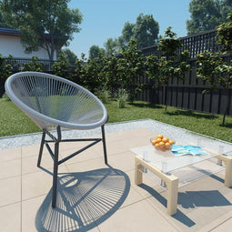 vidaXL - Tuinmaanstoel - poly - rattan - grijs