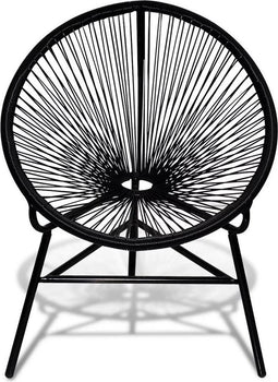 vidaXL - Tuinmaanstoel - poly - rattan - zwart