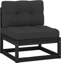 vidaXL - Tuinmiddenbank - met - antracietkleurige - kussens - massief - grenenhout