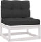 vidaXL - Tuinmiddenbank - met - antracietkleurige - kussens - grenenhout - wit