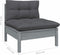 vidaXL - Tuinmiddenbank - met - antracietkleurige - kussens - grenenhout - grijs