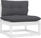 vidaXL - Tuinmiddenbank - met - antracietkleurige - kussens - grenenhout - wit