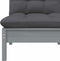 vidaXL - Tuinmiddenbank - met - antracietkleurige - kussens - grenenhout - grijs