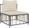 vidaXL - Tuinmiddenbank - met - beige - kussens - poly - rattan