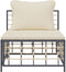 vidaXL - Tuinmiddenbank - met - beige - kussens - poly - rattan