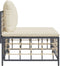 vidaXL - Tuinmiddenbank - met - beige - kussens - poly - rattan