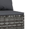 vidaXL - Tuinmiddenbank - met - kussens - 2 - st - poly - rattan - grijs