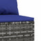 vidaXL - Tuinmiddenbank - met - kussens - 2 - st - poly - rattan - grijs