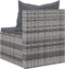 vidaXL - Tuinmiddenbank - met - kussens - 2 - st - poly - rattan - grijs