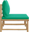 vidaXL - Tuinmiddenbank - met - kussens - bamboe - groen