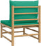 vidaXL - Tuinmiddenbank - met - kussens - bamboe - groen