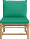 vidaXL - Tuinmiddenbank - met - kussens - bamboe - groen