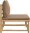 vidaXL - Tuinmiddenbank - met - kussens - bamboe - taupe