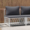 vidaXL - Tuinmiddenbank - met - kussens - geweven - stof - wit