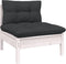 vidaXL - Tuinmiddenbank - met - kussens - massief - grenenhout - wit
