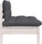 vidaXL - Tuinmiddenbank - met - kussens - massief - grenenhout - wit