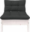vidaXL - Tuinmiddenbank - met - kussens - massief - grenenhout - wit