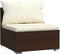 vidaXL - Tuinmiddenbank - met - kussens - poly - rattan - bruin
