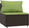 vidaXL - Tuinmiddenbank - met - kussens - poly - rattan - bruin