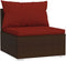 vidaXL - Tuinmiddenbank - met - kussens - poly - rattan - bruin