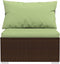 vidaXL - Tuinmiddenbank - met - kussens - poly - rattan - bruin