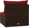 vidaXL - Tuinmiddenbank - met - kussens - poly - rattan - bruin