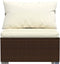 vidaXL - Tuinmiddenbank - met - kussens - poly - rattan - bruin