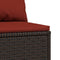 vidaXL - Tuinmiddenbank - met - kussens - poly - rattan - bruin