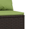 vidaXL - Tuinmiddenbank - met - kussens - poly - rattan - bruin