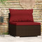 vidaXL - Tuinmiddenbank - met - kussens - poly - rattan - bruin