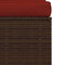 vidaXL - Tuinmiddenbank - met - kussens - poly - rattan - bruin