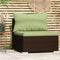 vidaXL - Tuinmiddenbank - met - kussens - poly - rattan - bruin